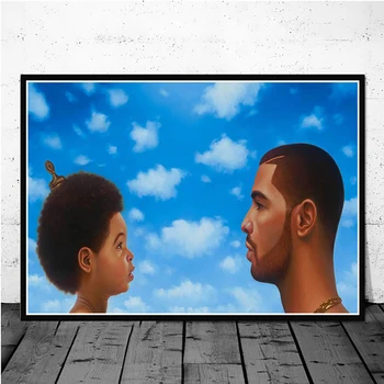 Plakatas Naujas Drake Hip-Hop Rap Muzikos Albumą Reperis Star Kambarys Gyvenimo Freskos Namų Puošybai Aukštos Kokybės Drobė, Tapyba