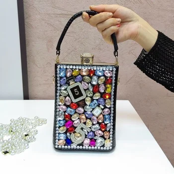 Prabanga įrašą maišelį naujas deimantų inkrustuota moterų maišas vieną petį mielas spalvų deimantų subtilus lady mažas maišelis