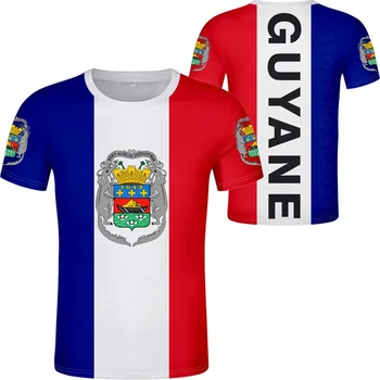 Prancūzijos GVIANA Marškinėliai Pavadinimas Numeris Guf, T-marškinėliai, Nuotrauka, Logotipu, Apranga Print 