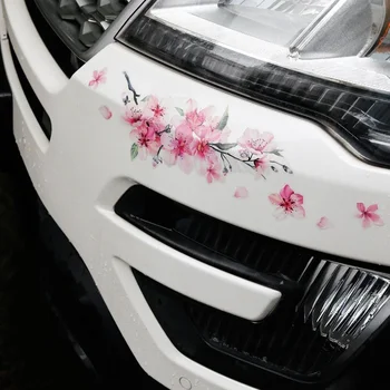 Sakura Gėlių Automobilių Lipdukas Meilės Automobilį Pink Vinyl Decal Bamperis Langą Automobilio Modifikacija, Optikos Reikmenys