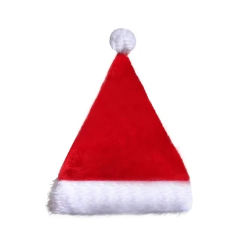 Santa Hats Raudona Kalėdų Skrybėlę, Suaugusiems, Vyrams, Moterims, su Šviesa Iki Plushes Kraštų