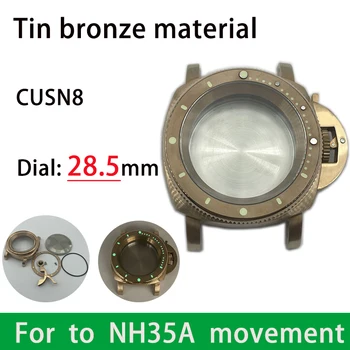 Seiko modifikuotų atveju alavo bronzos medžiagos Riebalų jūros bronza žiūrėti atvejis su NH35/36/4R/6R judėjimo/pritaikymas 28,5 mm ratukas
