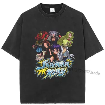 Shaman King 2023 Vyrai Moterys T-Shirt Anime Marškinėliai Harajuku Juokinga, Print T-Marškinėliai, Drabužiai, Hip-Hop Viršūnes Tees Vasaros Viršūnes