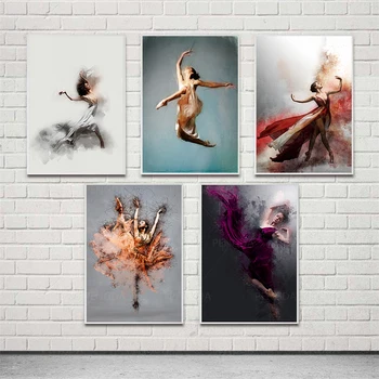 Sienos Meno Plakatas Šokių Mergina HD Spaudinių Modulinės Baleto Nuotraukas Abstrakčios Drobės Tapybos Žavus Paveikslas Namų Dekoro Miegamasis