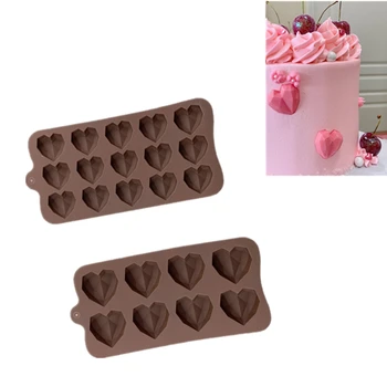 Silikono 3D Šokolado Pelėsių Deimantų širdies Formos kepimo Įrankiai Non-stick tortas pelėsių Želė ir Saldainių PASIDARYK pats geriausias