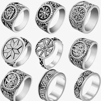 Slavų Kolovrat Simbolis Skandinavų Valknut Kompasas Amuletas Viking Žiedas, Skirtas Moterims, Vyrams Wicca Raganavimas