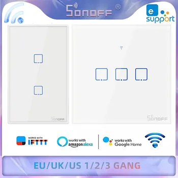 SONOFF Smart Sienos Jungiklis, WiFi T0 TX ES/JAV/jungtinė karalystė, 1/2/3 Gauja Nuotolinio Valdymo Šviesos Jungiklio Per Ewelink programa veikia Su Alexa 