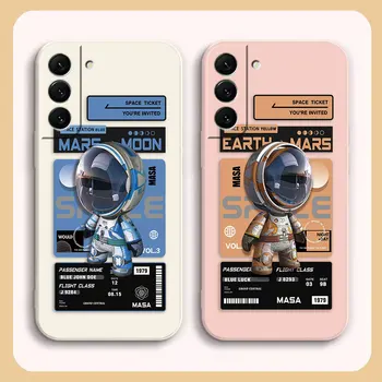 Stilingas Prabangus Erdvėje Astronautai TPU Case For Samsung S22 S23 S20 S21 FE S11 S11E S10 S10E S9 S30 Ultra Plus 4G 5G Atveju Funda