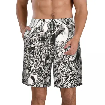 Sunkiųjų Metalų,muzikos vyriški Paplūdimio Šortai Fitneso Greitai-džiovinimo maudymosi kostiumėlį Juokinga Gatvės Įdomus 3D Šortai