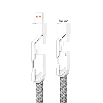 Super Greito Įkrovimo Kabelis 4 In 1 Skirtas IPhone USB Tipo C Įkroviklio Kabelis USB Prievadas Kelis USB Įkrovimo Laidas
