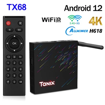 TANIX TX68 Allwinner H618 Android 12.0 16G 32G 4G 64GB Smart TV BOX Dual Band Wifi6 4k Media Player AV1 Set Top Box VS TX9 PRO