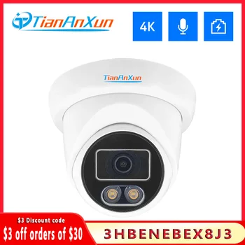 Tiananxun 8Mp 4K Ip Kamera su Poe Dome Cctv Apsaugos Stebėjimo Kameros 5Mp Lauko Namų Garso, Vaizdo magnetofoną Už Nvr Sistema