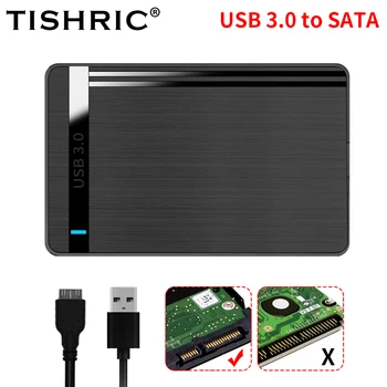 TISHRIC Mados HDD Case 2.5 Colių SATA į USB 3.0 Adapteris Kietąjį Diską Aptvarą SSD Diskas HDD Dėžutė Su USB3.0 Kabelis