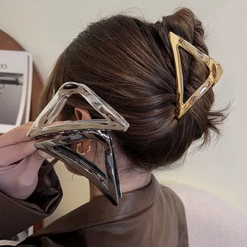 TwinkLei Mados Metalo Trikampis Plaukų Letena Įrašą Populiarus Plaukų Laimikio, Plaukų Clips Plaukų Aksesuarai Moterims Geometrinis plaukų segtukai