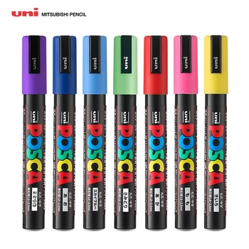 Uni Poscas Žymeklis Parkeris PC-5M 1.8-2.5 mm POP Plakato Reklamos Ženklo Grafiti Pen Dažų ручки Meno Reikmenys Multi-Colores marcadores