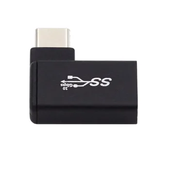 USB-C Tipo-C su USB 3.0 Moterų Teisę Kampu 90 Laipsnių OTG Adapteris Nešiojamas mobilusis Telefonas