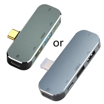 USB Koncentratorių, C Tipo Adapteris 5 in 1 Nešiojamų Kosmoso Aliuminio Lydinio, 1x3.0+2x2.0 USB Tipo C Prievadai, Telefono Sąsiuvinis Extender