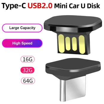 USB2.0 /Tipas-C Built-in Muzikos Flash Drive 16GB 32GB 64GB Memory Stick Mini Trumpas Automobilio U Disko Pendrive UDP Udisk Chip 