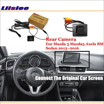 Už Mazda 3 Axela BM Sedanas 2013-2016 M. Automobilio Galinio vaizdo Kamera Parkavimo Adatper RCA HD CCD KAMERA OEM Ekranas Vaizdo patobulinimo Komplektą
