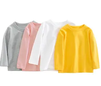 Vaikai Berniukas Mergaičių Pure Color Long Sleeve Shirt Cool Marškinėliai Topai Tee Vaikų Drabužių Daugiau Spalvų