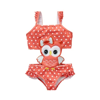 Vasaros Mergaičių maudymosi kostiumėlį Vienas Gabalas Vaikai Rufle Rožinis maudymosi Kostiumėliai, Gyvūnų, Vaikų maudymosi kostiumėlį Girl Drabužiai Baby Girl Paplūdimio Drabužiai