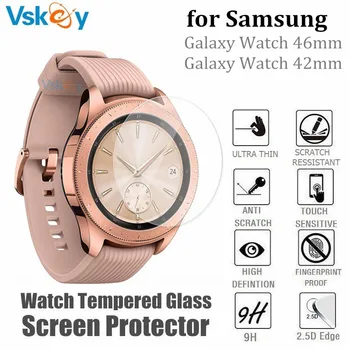 VSKEY 100VNT Smart Žiūrėti Screen Protector for Samsung Galaxy Žiūrėti 42mm & 46mm R800 Anti-Scratch Grūdintas Stiklas, Apsauginė Plėvelė