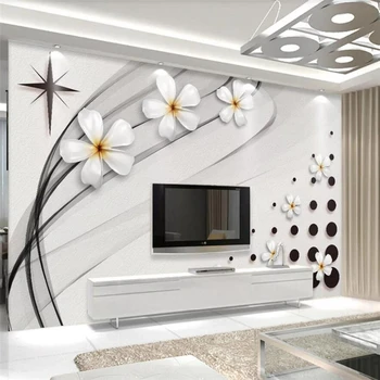 wellyu Užsakymą sienų tapetai miegamajame sienos 3d обои juoda ir balta mados keraminių gėlių iškilumo TV fono sienos обои