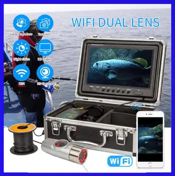 WiFi Mobile Dual Lens Dvigubos HD Kameros Žuvų Ieškiklis Povandeninį Fotoaparatą DVR 20 IR šviesos Diodų atsparus Vandeniui IP68