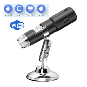 Wifi Skaitmeninis Mikroskopas 50X-1000X Priartinimas HD Biologinis Mikroskopas su 8 LED Žibintai, Telefono Remontas, skirtų 