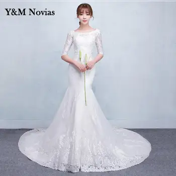 Y&M Elegantiškas Brangioji Balto Vestuvių Suknelės Moterims Undinė Vestuvių Suknelės Santuokos Dramblio Kaulo Suknelė Vestidos De Novia Nuotakos Suknelė