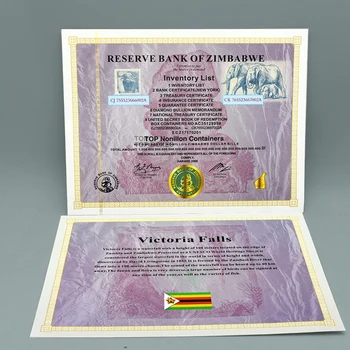 Zimbabvės Sertifikatą, Banknotus, Viršuje Nonillon Konteineriai Popieriniai Pinigai su liuminescencinėmis Poveikis Rinkti Dovanų