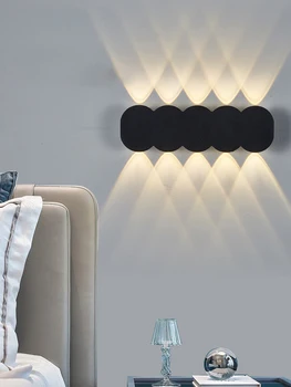 Šiuolaikinių LED Sienos Lempa 6W Namų Puošybai Šiaurės šalių Sienos, Šviesą Kambarį Miegamasis Plauti Sienos Sconce Aliuminio Salė Apšvietimo Viešbutyje