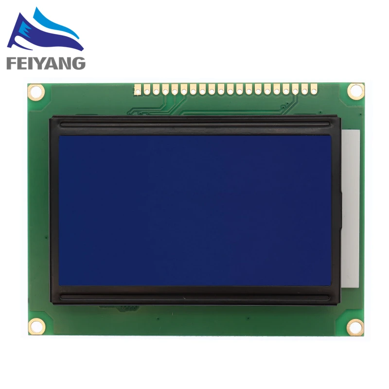 128*64 TAŠKŲ LCD modulis 5V mėlynas ekranas 12864 LCD su apšvietimu ST7920 Lygiagrečiai uosto LCD12864