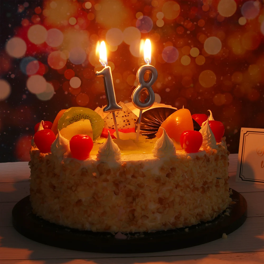 1PC 0-9 Rose Gold Skiedra Grupė Numerį Žvakės Tortas Topper Dovana Happy Birthday Žvakė Vaško Cupcake Dekoro Prekių Papuošalai