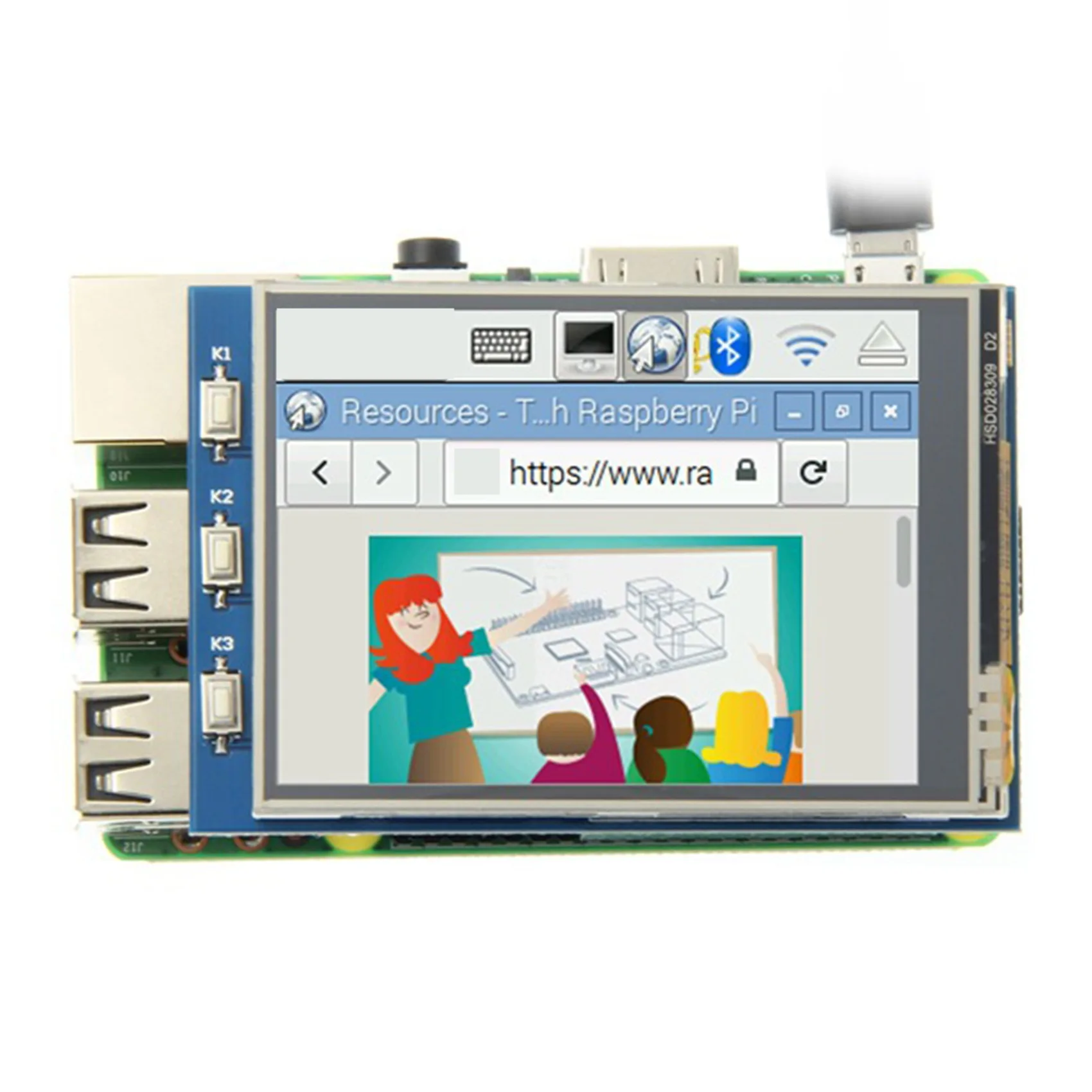 2.8 Colių TFT Ekranas Touch Screen 320X240 SPI Ekranas LCD Ekrano Modulis Aviečių Pi 3B+/4B