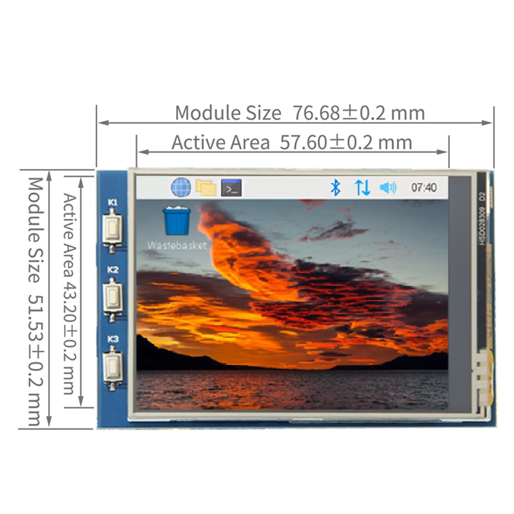 2.8 Colių TFT Ekranas Touch Screen 320X240 SPI Ekranas LCD Ekrano Modulis Aviečių Pi 3B+/4B