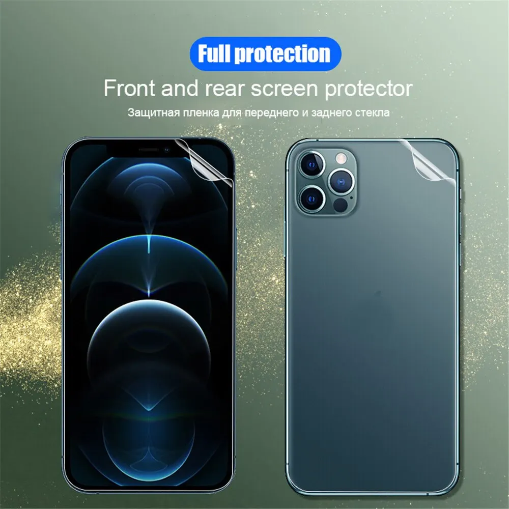 20000D Priekio Atgal Visiškai Padengti Screen Protector, iPhone 13 12 11 Pro Max Hidrogelio Kino 7 8 6 6S Plus X XR XS Max 13 Ne Stiklo