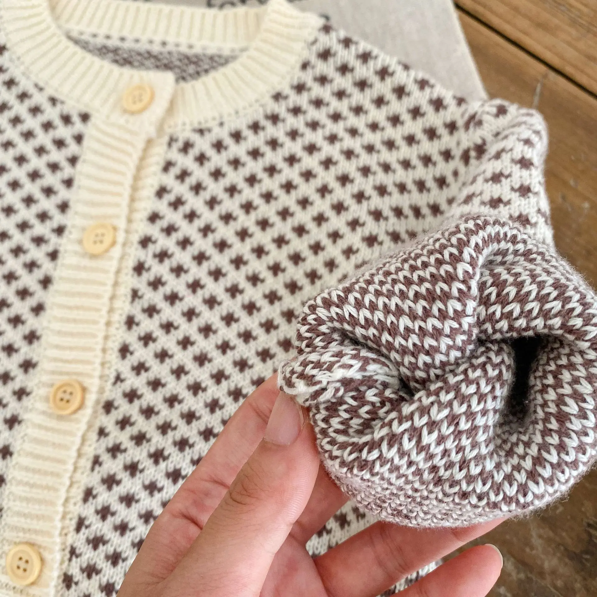 2022 m. rudens ir žiemos drabužių kūdikiams baby vilnos paltai megzti paltai viršuje kūdikių mados cardigan