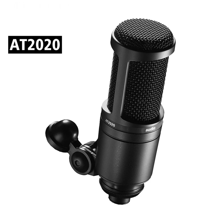2X Garso AT2020 Cardioid Kondensatoriaus Mikrofonas, 20-20000Hz Trijų Pin XLRM Vyrų Mikrofono Inkaro Karaoke MIC