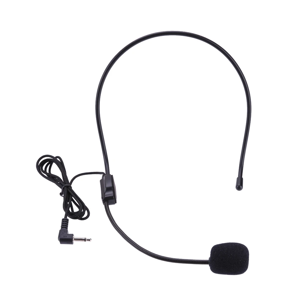 3,5 mm Kištukas Laidinė laisvų Rankų įranga Mikrofonas Galvos montuojamas Galvos Dėvėti Mikrofonas Balso Stiprintuvas Lengvas Virš Galvos Mokymo Posėdis