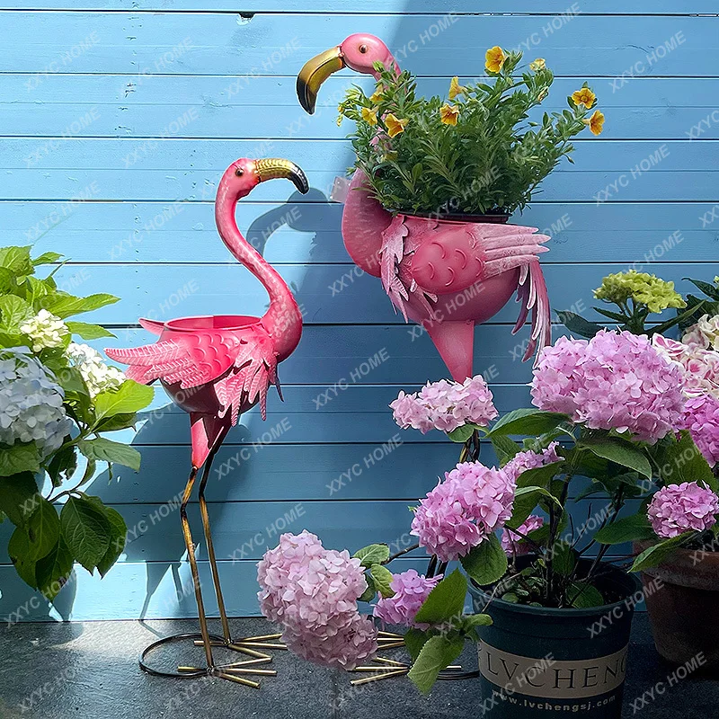 Amerikos Šalyje Retro Geležies Meno Flamingo Vazonas Apdaila, Balkonas, Sodas, Kiemelis B & B Kūrybos Dekoratyvinis Vazonas