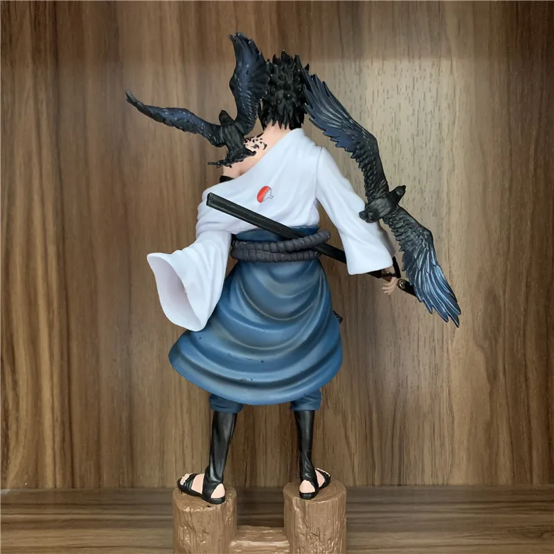 Anime NARUTO Pav Uchiha Sasuke Varna Stovi PVC Pav NARUTO Sasuke Orochimaru Itachi Sharingan Kakashi Modelis Žaislą Dovanų