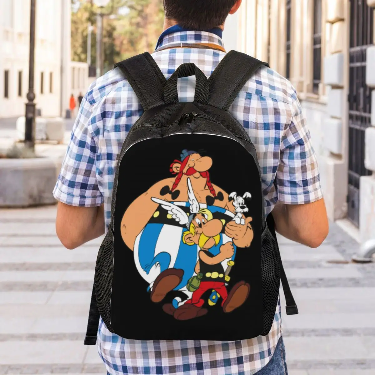 Asterixs Nešiojamojo kompiuterio Kuprinė Vyrų, Moterų Atsitiktinis Bookbag Kolegijoje Mokyklos Studentas Gladiatorių Obelixs Krepšys
