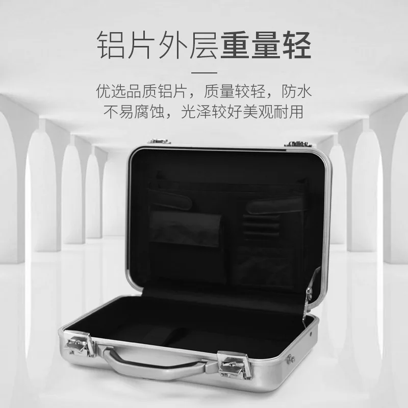 Aukštos klasės Vežti bagažą Aliuminio magnio lydinio lagaminai Nešiojamų kompiuterių atveju, Rankinės, vyrai dizaineris krepšiai Failą Dokumentas krepšys
