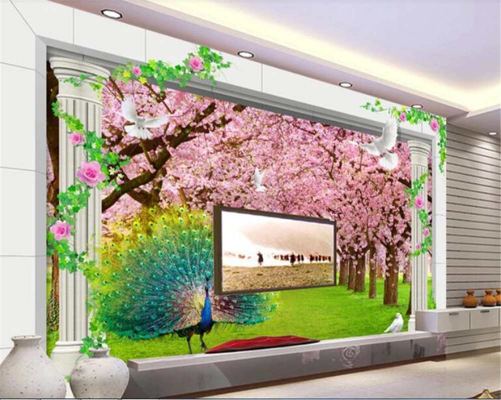 beibehang 3d tapetai, Gėlių tapetai šiuolaikinės šviežių iškilumo aliejaus tapybai povas veranda fone dekoratyvinis dažymas behang
