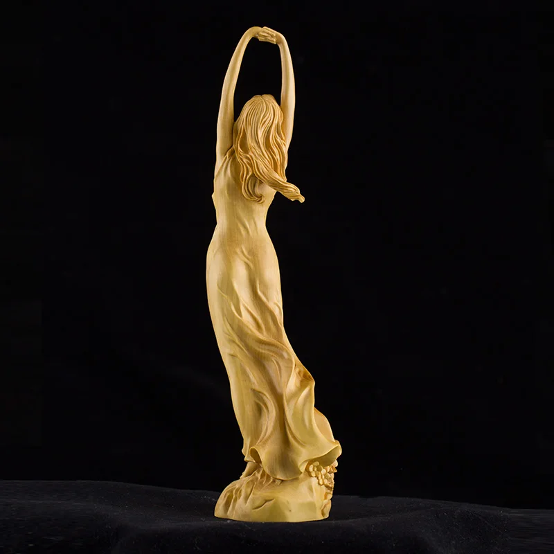 Boxwood Drožyba Grožio Mergina, Skulptūros, Dekoro Pobūdžio Statula Kūrinys Grožio Šiuolaikinės Kinijos Namų Kambarį Apdaila Dovana