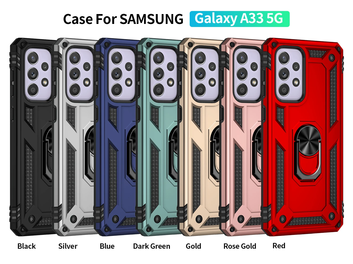 Case for Samsung Galaxy A33 5G 33 atsparus smūgiams Bamperis Karinės Šarvai Žiedas Laikiklis Magnetinis Sunku Padengti