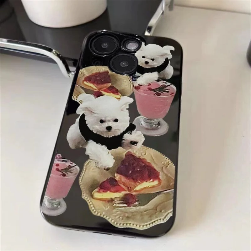 DMAWMJ Cute kačių, šunų gėlės telefono dėklas skirtas iphone 14 pro max 13 mini 11 12 silikoninis dangtelis, skirtas 