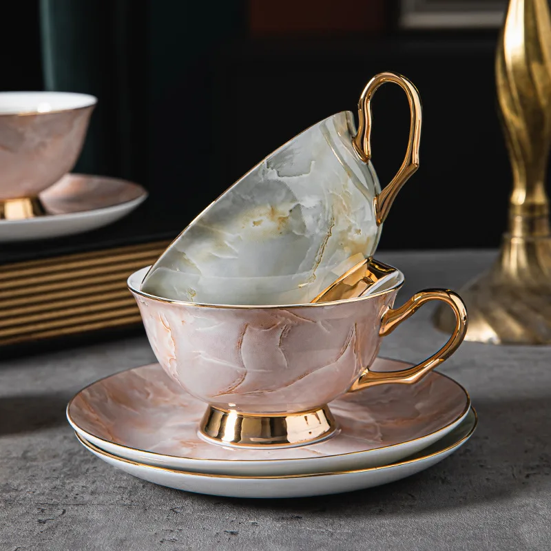 Europos kavos puodelio rinkinys su didelio grožio, paprastas, modernus, prabangus, aukštos kokybės kaulų kinijos, didžiosios Britanijos popietę arbatos puodelio
