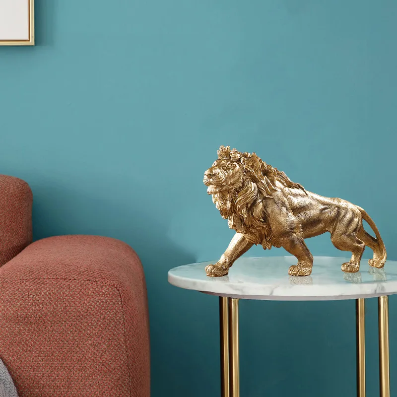 Golden Lion Dervos Skulptūrų Kūrybos Namų Puošybai Kambarį 
